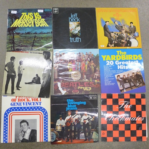 739 - Eighteen 1960s artists LP records including Jeff Beck, Yardbirds, The Beatles, etc.