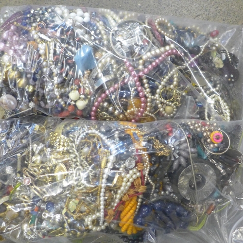 742 - Two large bags of costume jewellery