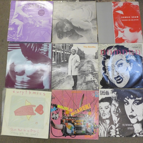 744 - A collection of LP records, mainly 1980s including 13 The Smiths LP and 12