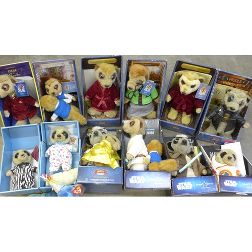 746 - Meerkat toys and Ty baby Teddies