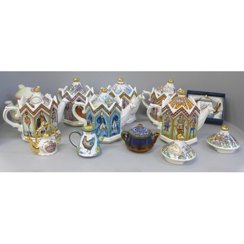 754 - Five Sadler teapots and a selection of other teapots