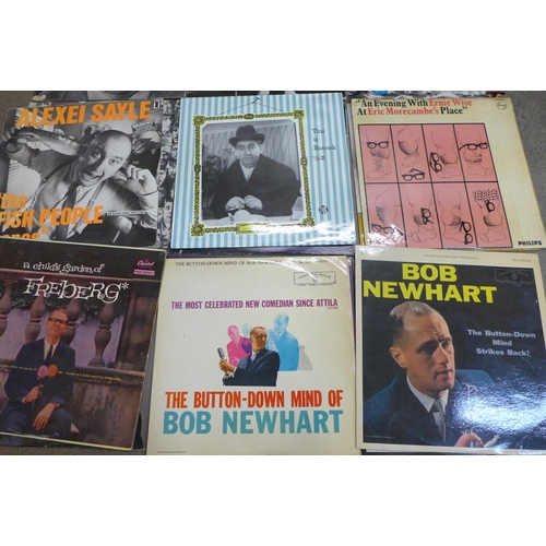 769 - Sixteen Spoken word LP records and a cassette box set mostly comedy including Steve Martin, Woody Al... 