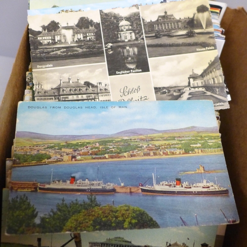 796 - Postcards; a box of postcards, vintage to modern