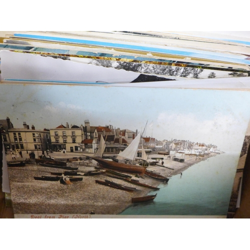 796 - Postcards; a box of postcards, vintage to modern