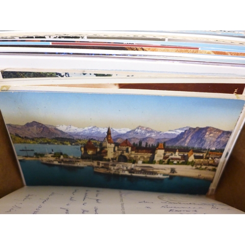 796 - Postcards; a box of postcards, vintage to modern