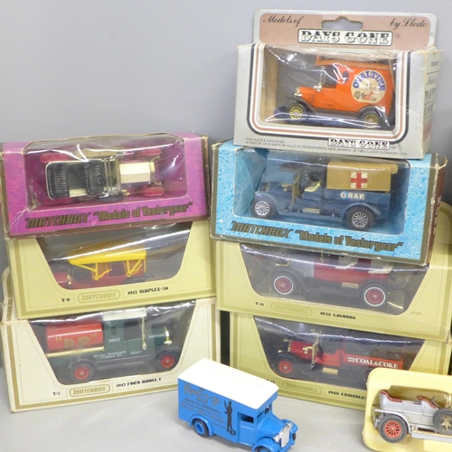 797 - A collection of Matchbox and Models of Yesteryear model vehicles including thirteen boxed