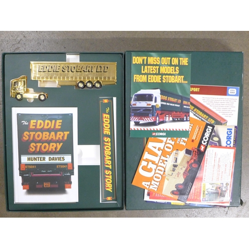 802 - An Eddie Stobart Story limited edition set to commemorate Queen Elizabeth II Golden Jubilee, box lid... 