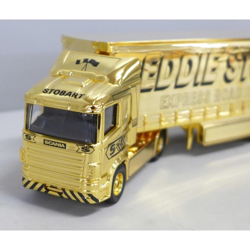 802 - An Eddie Stobart Story limited edition set to commemorate Queen Elizabeth II Golden Jubilee, box lid... 