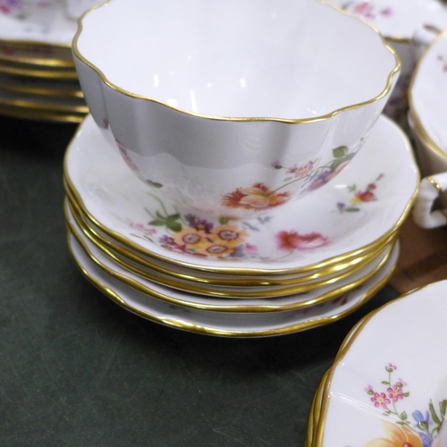 812 - Fifty-five pieces of Crown Derby Derby Posies, a full set of soup bowls and saucers, six teacups, fi... 