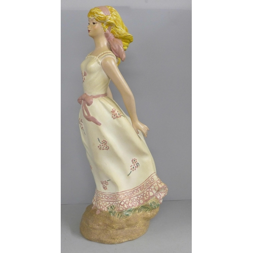 816 - A 1950s plaster figure of a lady, 43.5cm