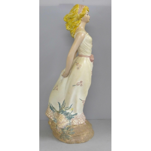 816 - A 1950s plaster figure of a lady, 43.5cm