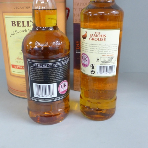 839 - A bottle of Whyte & Mackay Special Blended Scotch Whisky, The Famous Grouse and Bell's Old Scotch Wh... 