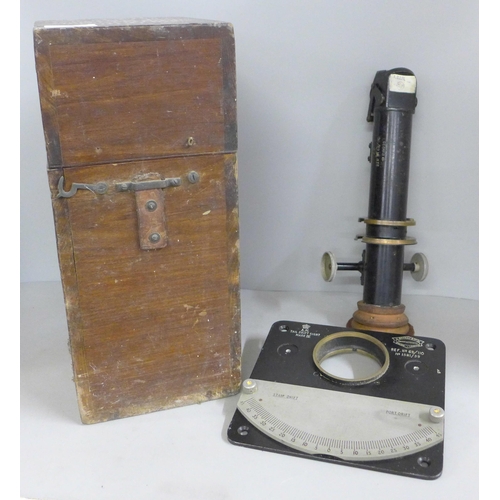 842 - An Air Ministry Tail Drift Sight, W. Ottway & Co., cased, dated 1939