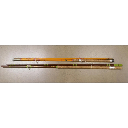 844 - A Bruce & Walker Flyer 12L match rod, 12' and a three-piece rod