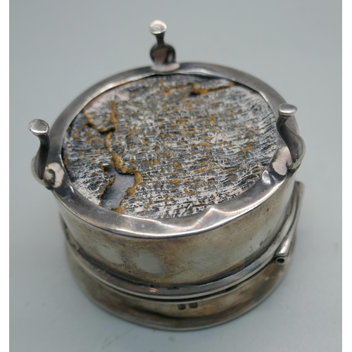 873 - A silver and pique inlaid box, London 1919