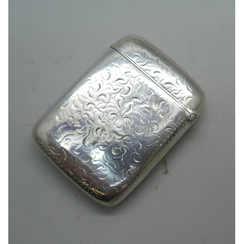 879 - A Victorian silver vesta case, Birmingham 1893