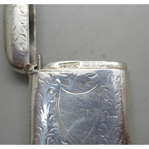 879 - A Victorian silver vesta case, Birmingham 1893