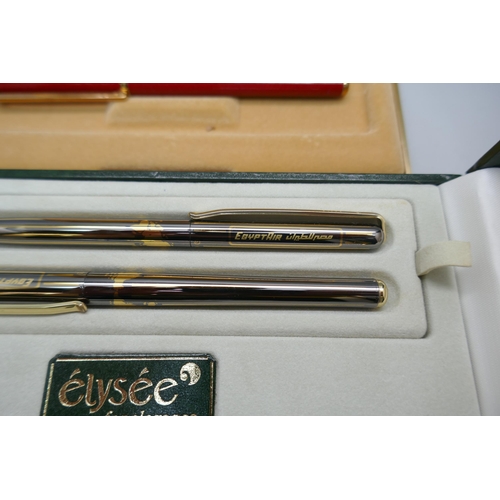 884 - Three Élysée pen sets