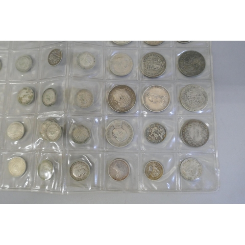 900 - Silver 3d and other British and foreign coins