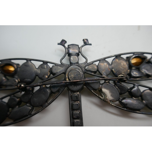 924 - A Collection of Butler and Wilson jewellery; A large vintage dragonfly brooch with diamanté detail a... 