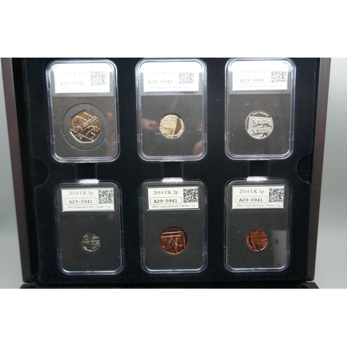 931 - A 2014 Datestamp Specimen Year Set, twelve coins, in case