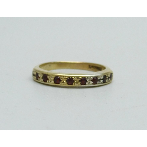 946 - A silver gilt half-eternity ring, M