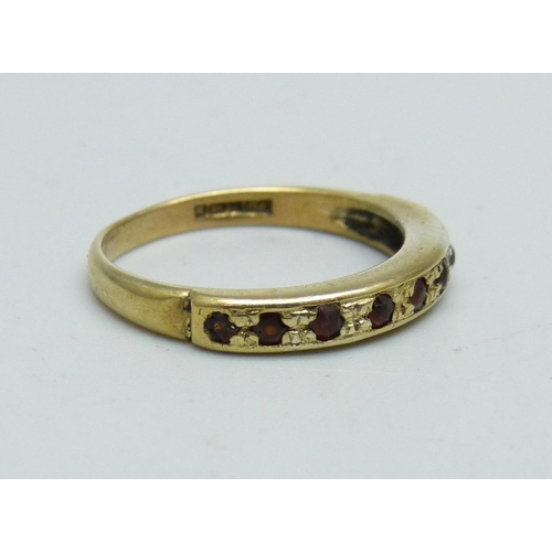 946 - A silver gilt half-eternity ring, M