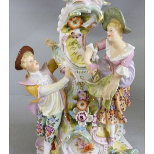 822 - A continental porcelain floral decorated centrepiece