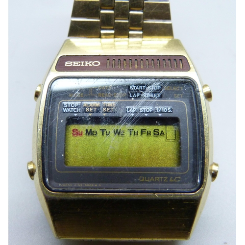 985 - A vintage Seiko LCD quartz LC wristwatch, A159-5009-G