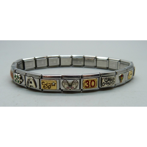 998 - A stainless steel Nominations bracelet