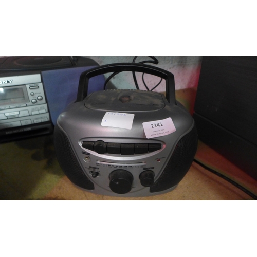 2151 - A Sony CFD-S37L CD radio cassette-corder, a Schneider SP108 portable CD player with tuner and casset... 