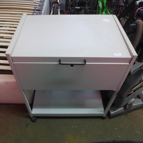 2209 - A metal table top filing cabinet