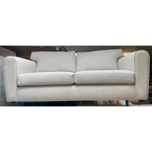 1523 - Oatmeal linen three seater sofa