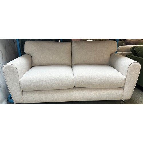 1524 - Oatmeal linen three seater sofa