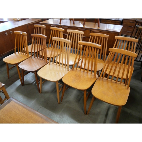 55 - Ten beech kitchen chairs