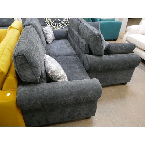 1446 - A Kylie dark grey three seater sofa and two seater sofa