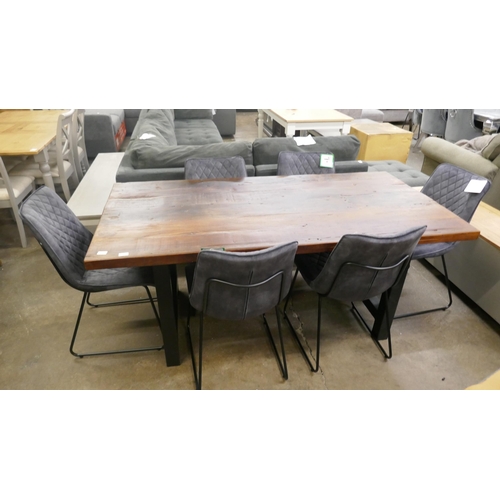 1502 - A Haryana 180cm dining table and six charcoal dining chairs *This lot is subject to VAT