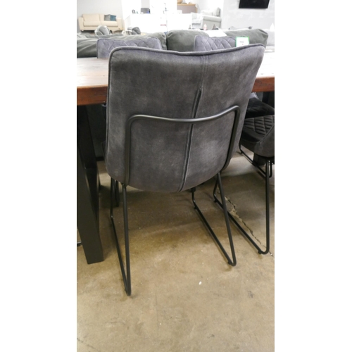 1502 - A Haryana 180cm dining table and six charcoal dining chairs *This lot is subject to VAT