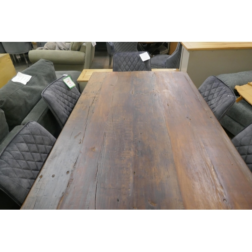 1502 - A Haryana 180cm dining table and six charcoal dining chairs *This lot is subject to VAT