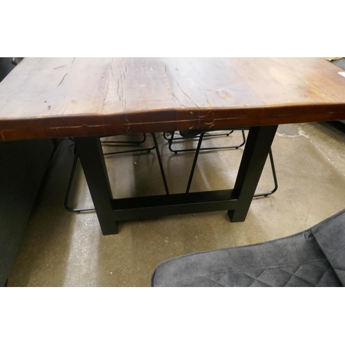 1502 - A Haryana 180cm dining table and six charcoal dining chairs *This lot is subject to VAT