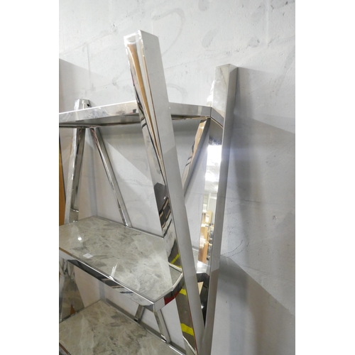 1504 - A marble and chrome shelf unit *This lot is subject to VAT