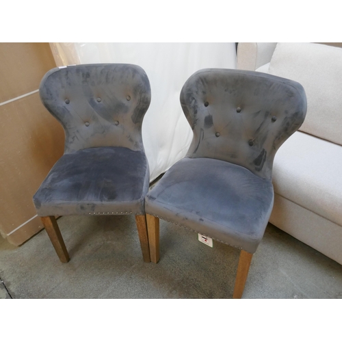 1506 - A pair of grey Arlo dining chairs *This lot is subject to VAT