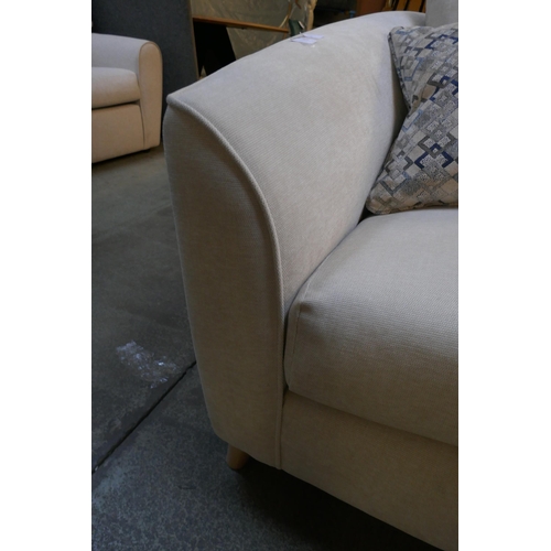 1526 - A light grey upholstered two seater sofa