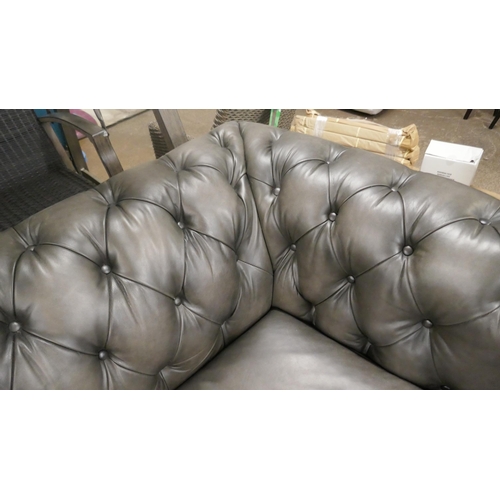1393 - Allington 3 Seater Grey Leather Sofa , Original RRP £1666.66 +VAT (4197-41) *This lot is subject to ... 