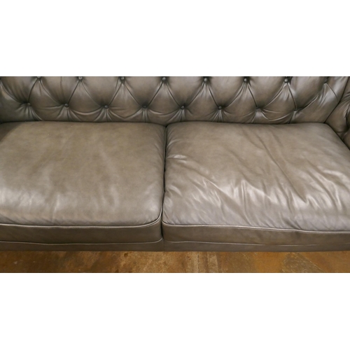 1393 - Allington 3 Seater Grey Leather Sofa , Original RRP £1666.66 +VAT (4197-41) *This lot is subject to ... 