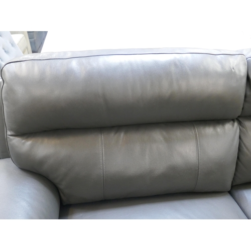 1451 - Grace Grey Leather 2.5 Seater power Recliner sofa, Original RRP £874.99 +VAT (4197-30) *This lot is ... 