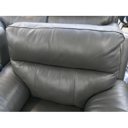 1452 - Grace Grey Leather power Recliner armchair, Original RRP £516.66 +VAT (4197-48) *This lot is subject... 