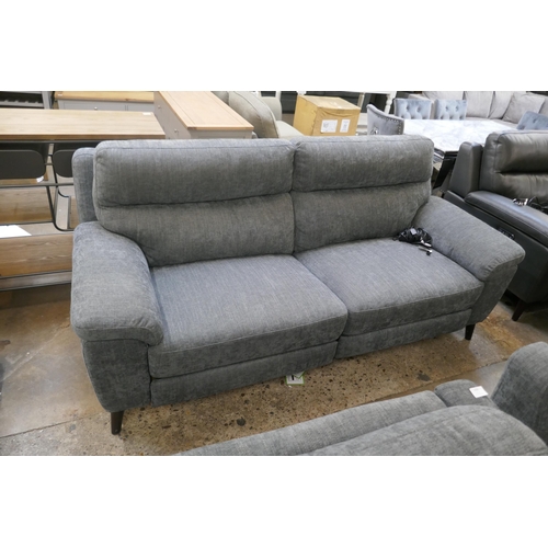 1454 - Grace Charcoal Fabric Large 2 Seater Recliner sofa, Original RRP £874.99 +VAT (4197-5) *This lot is ... 