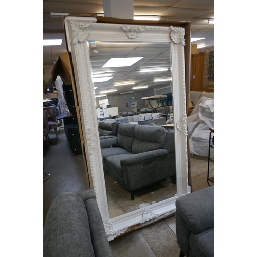 1457 - A 7ft x 4ft white antique style mirror