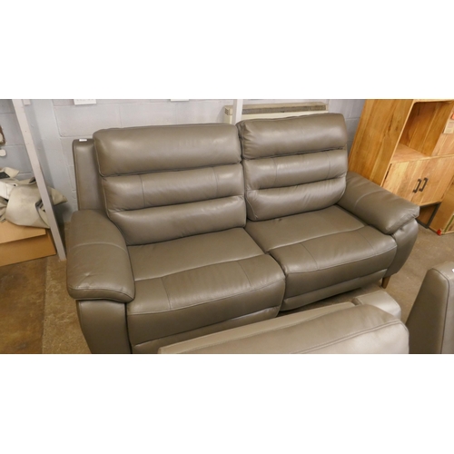 1468 - Ava Leather 2.5 Seater Sofa  Storm Grey , Original RRP £983.33 +VAT - odd back cushion(4197-38) *Thi... 